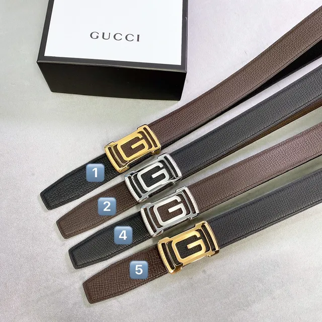 Gucci Interlocking G Buckle Brown Pebbled Leather Belt 6