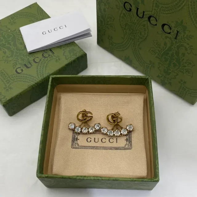 Gucci Interlocking G Gold-Tone Beaded Stud Earrings 5