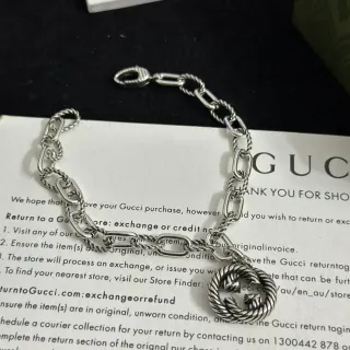 سوار Gucci Interlocking G Twisted Rope-Link فضي