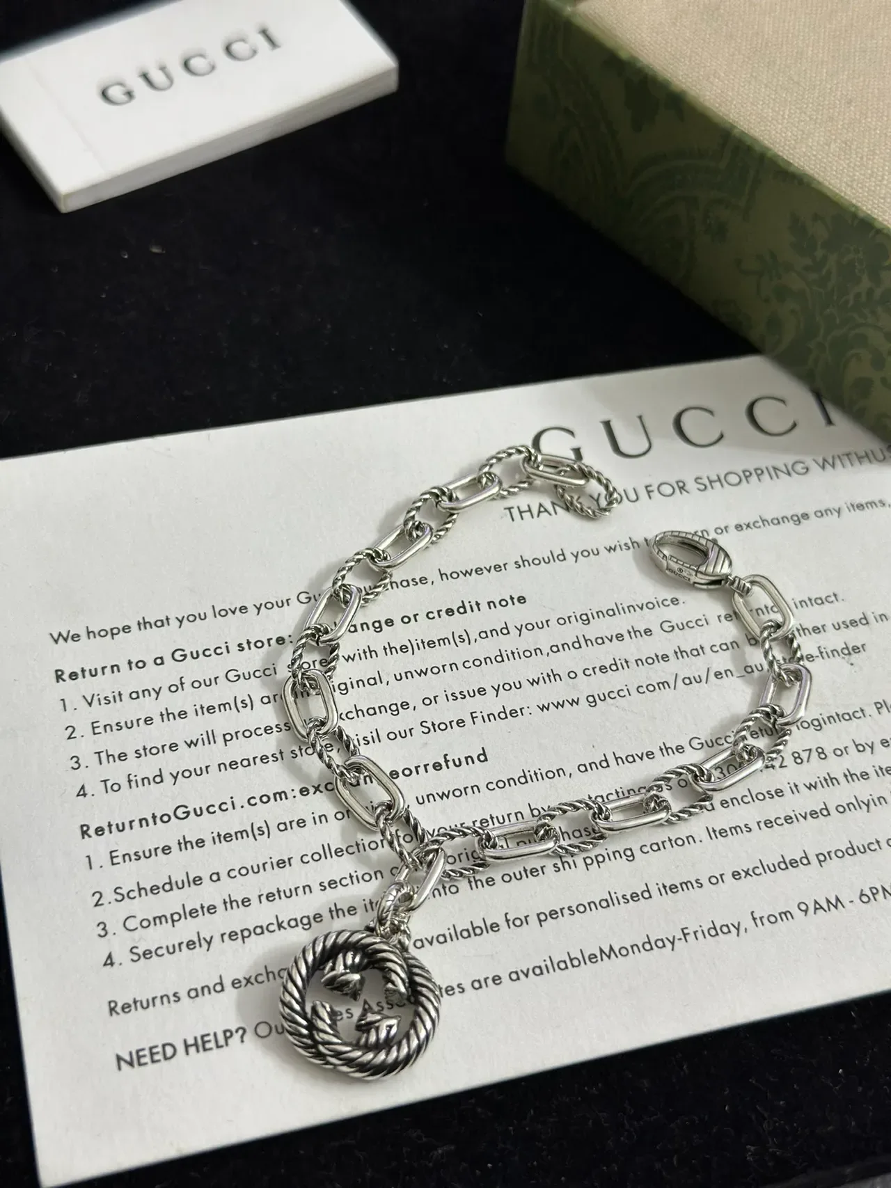 Gucci Interlocking G Twisted Rope-Link Silver Bracelet 9