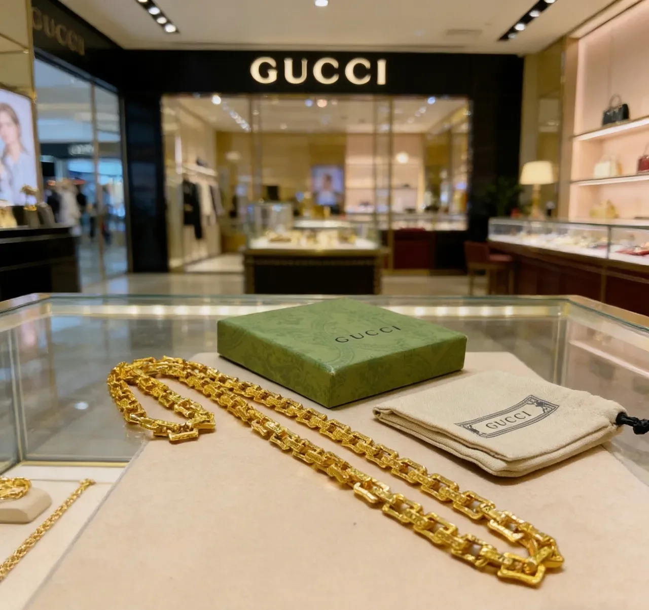 Gucci Link to Love Collier Or Oversized Chunky 9