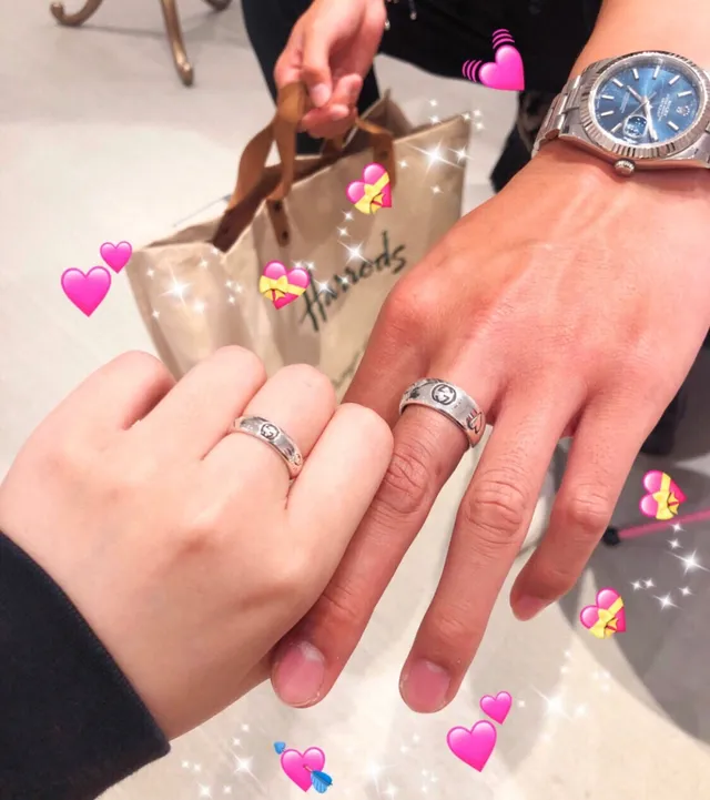 Gucci Love Ring Silver Green Polished Engraved Interlocking G Logo Ring 2