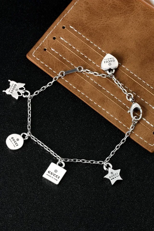 Gucci Multi-Charm Silver Chain Bracelet 3