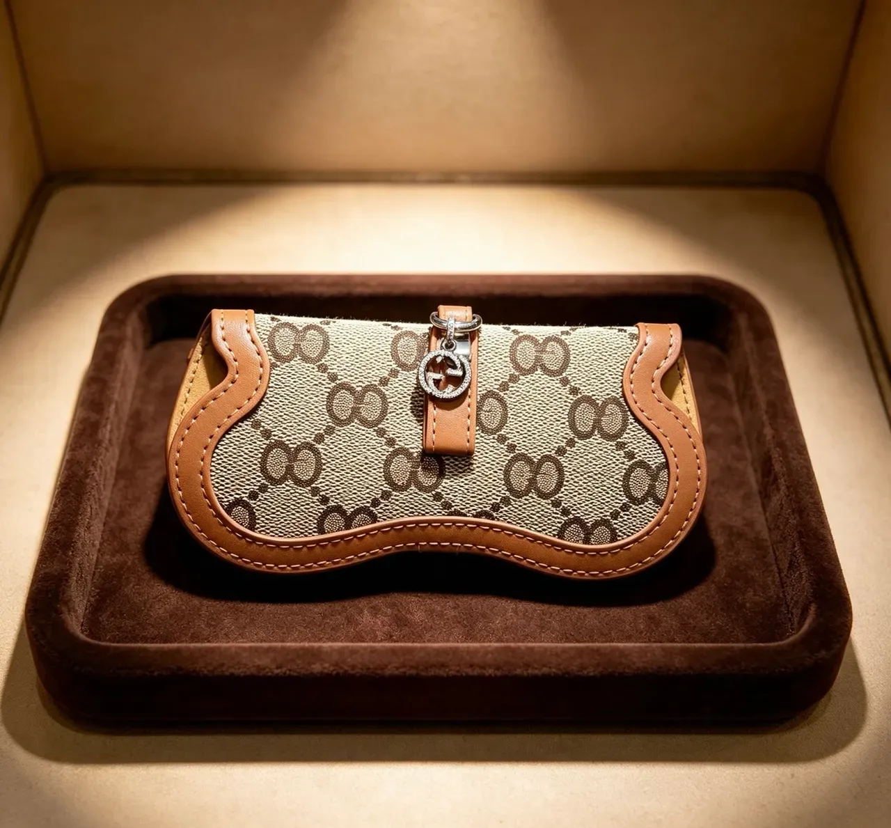 Gucci Ophidia Beige Brown GG Monogram Canvas Tan Leather Trim gafas de sol 3