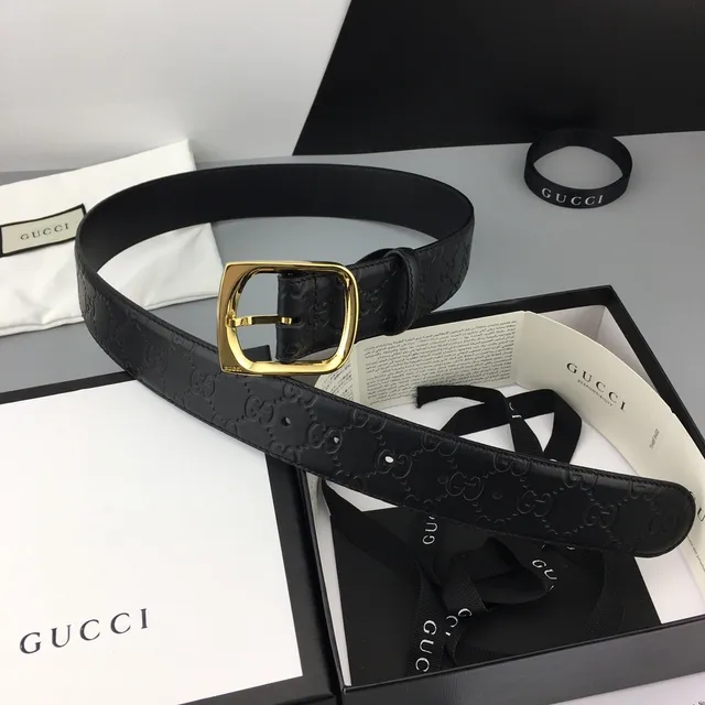Gucci Ophidia أسود ذهبي مطبوع GG Monogram حزام جلدي مشبك مستطيل 2