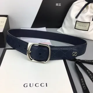 Gucci Ophidia Embossed GG Navy Blue cinto de couro