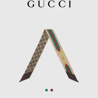 Gucci Ophidia GG Monogram Web Stripe Silk स्कार्फ