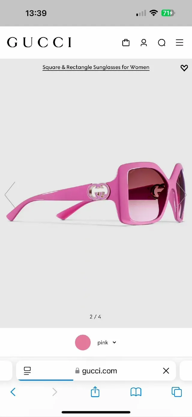 Gucci oversized إطار مربع نظارات شمسية خضراء تدرجية 6