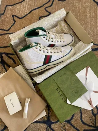 Gucci Rhyton Monogram-Print tênis lifestyle de cano alto 9