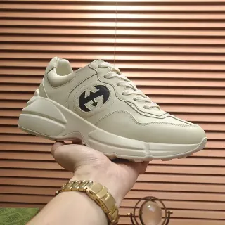 Gucci Rhyton Off-White Leather Chunky Sneakers