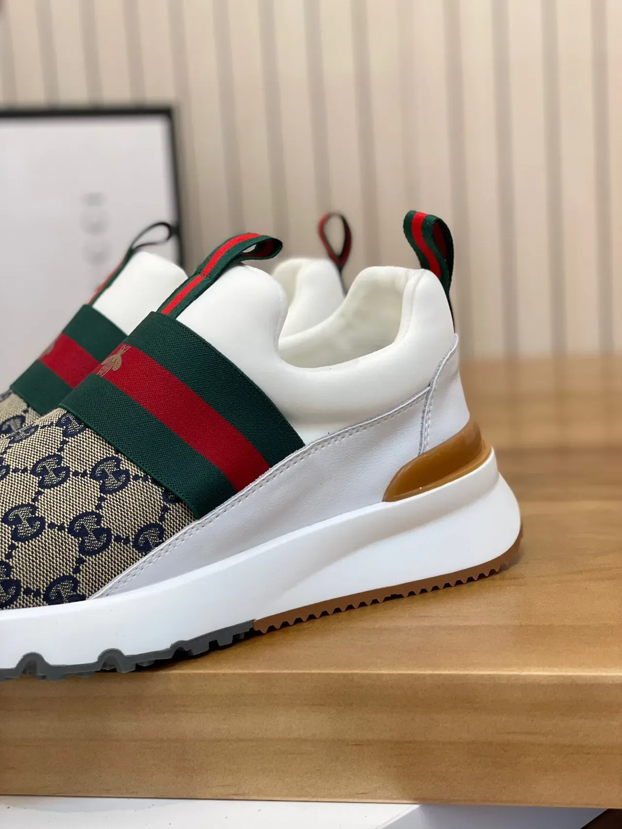 Gucci Screener 米色 GG Monogram Web Strap 生活方式运动鞋 7