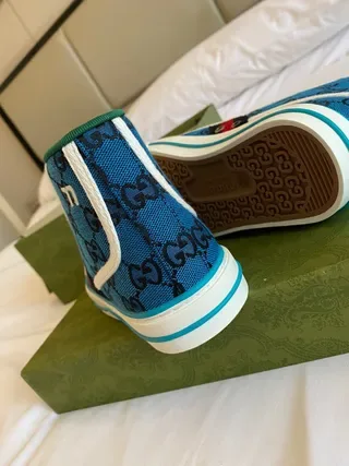 Gucci Screener Blue GG Monogram High-Top Chaussures Lifestyle 2