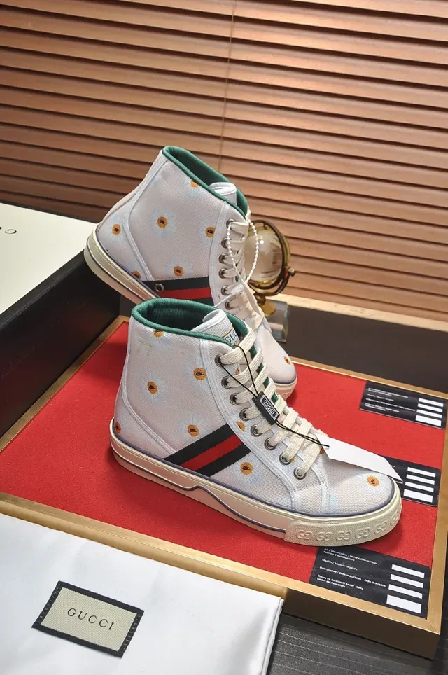 Gucci Screener Estampa Floral Tênis Lifestyle de Topo Alto 5