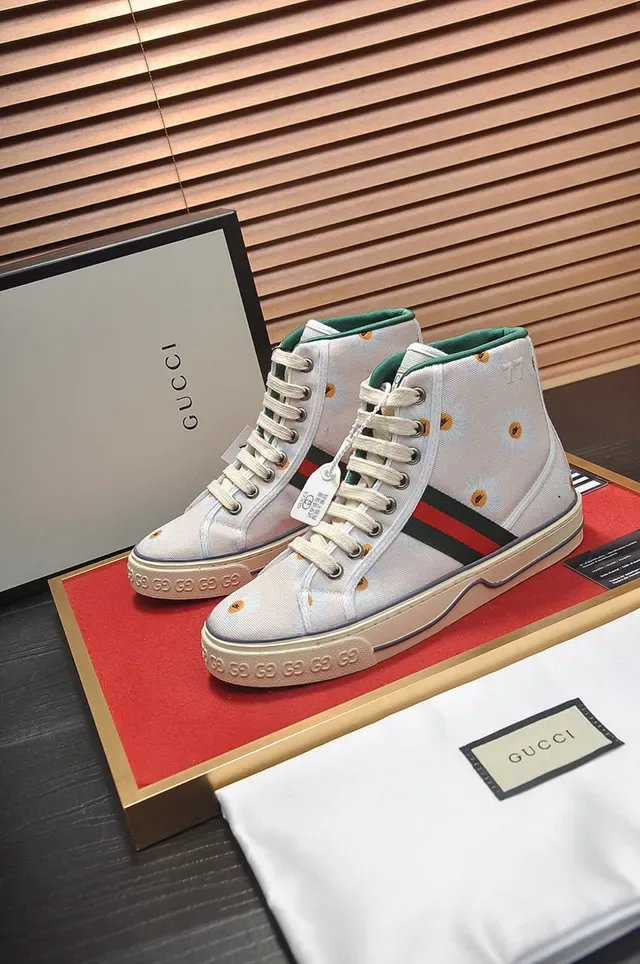 Gucci Screener Estampa Floral Tênis Lifestyle de Topo Alto 7