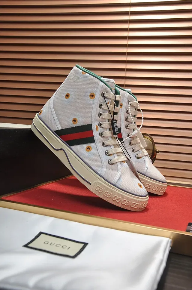 Gucci Screener Estampa Floral Tênis Lifestyle de Topo Alto 8