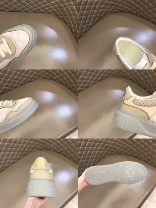 Gucci Screener GG Monogram Beige Rose vert sauge baskets lifestyle 6