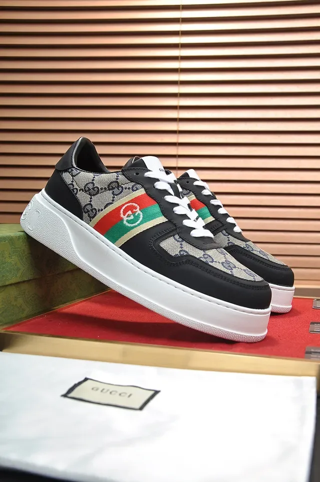 Gucci Screener GG Monogram Canvas Red Green Web Stripe Lifestyle Sneakers 8