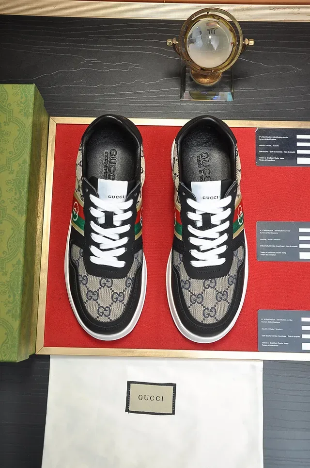 Gucci Screener GG Monogram Canvas Red Green Web Stripe Lifestyle Sneakers 9