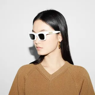 Gucci Screener Verde Lima Acetato Óculos de Sol 2