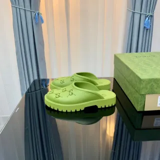 Gucci Screener Verde Lima Logo-Perforated Zapatillas de Plataforma