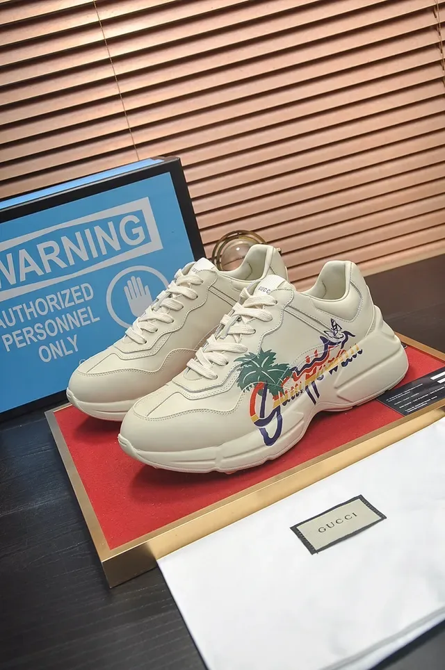 Gucci Screener Off-White Tropical Graphic Sneakers Chunky 4
