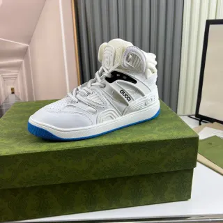 Gucci Screener 白和蓝生活方式运动鞋