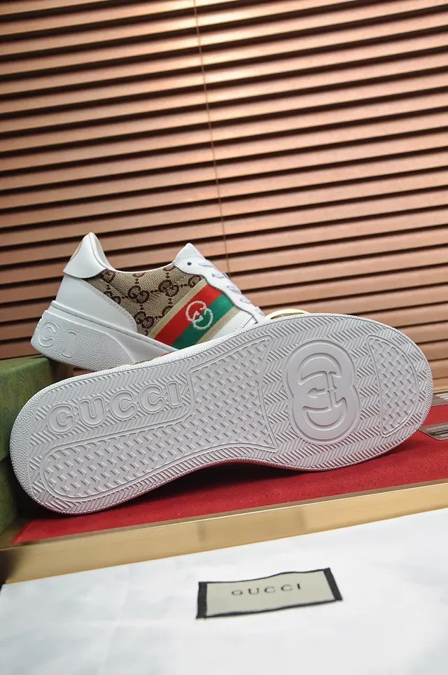 Gucci Screener সাদা GG Monogram ক্যানভাস লাইফস্টাইল স্নিকার্স 5