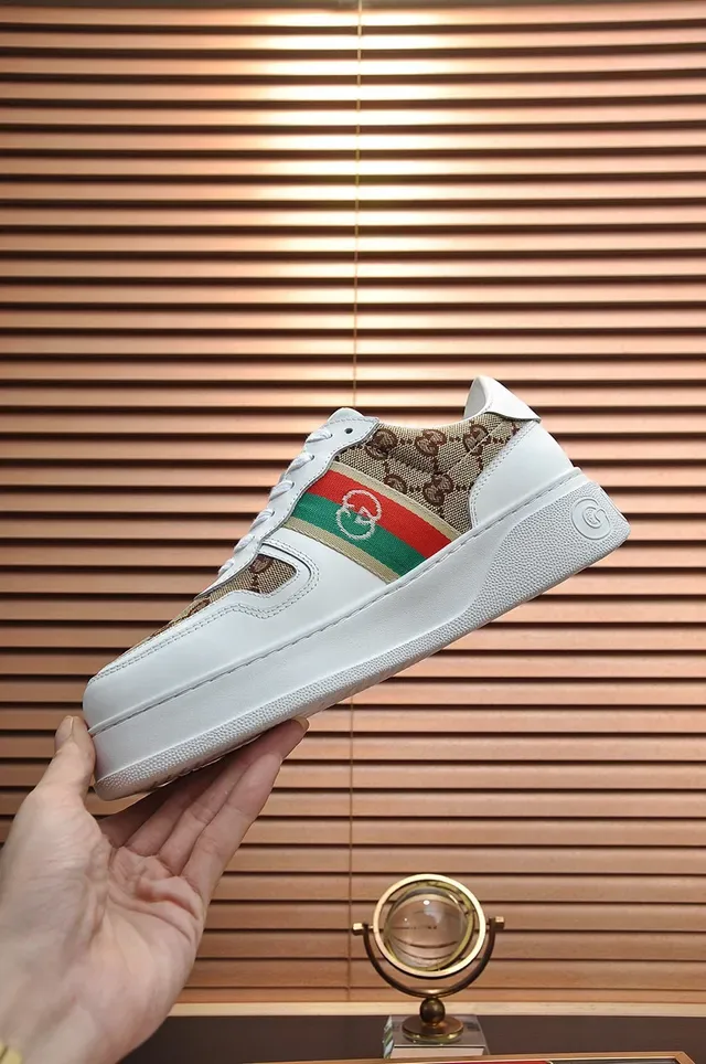 Gucci Screener সাদা GG Monogram ক্যানভাস লাইফস্টাইল স্নিকার্স 7