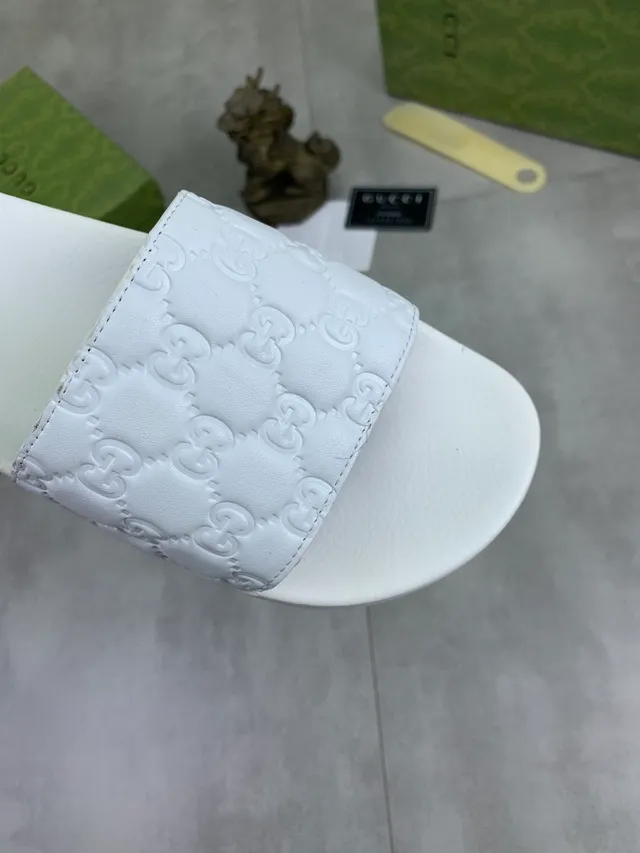 Gucci Slide Preto e Marrom Escuro com GG Monogram embossado 8