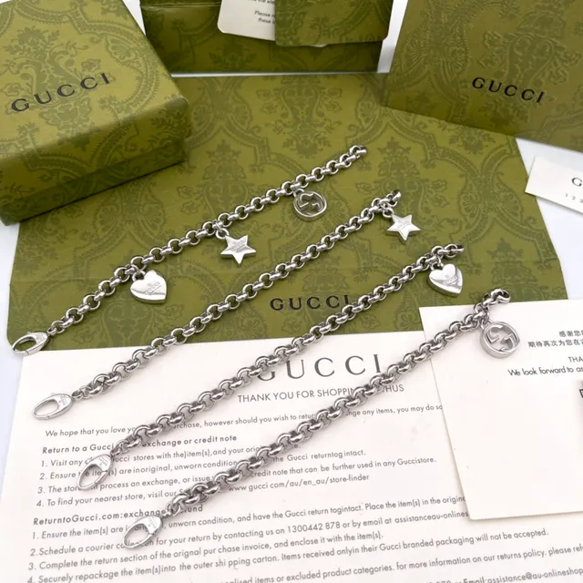 Gucci Bracelet Étoile Charme Chaîne Ton argent 5