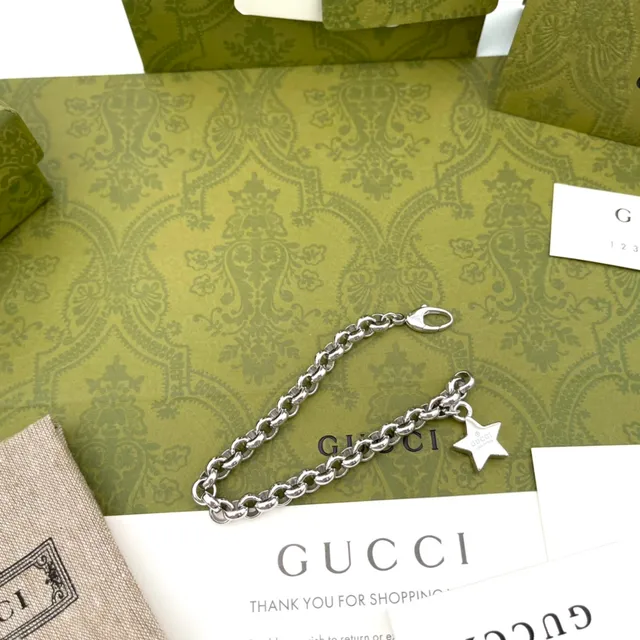 Gucci Bracelet Étoile Charme Chaîne Ton argent 6
