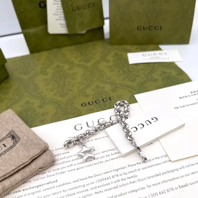 Gucci Bracelet Étoile Charme Chaîne Ton argent 7