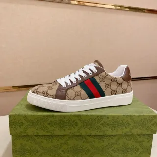 Gucci Tennis 1977 Beige Monogram Lona Lifestyle Zapatillas