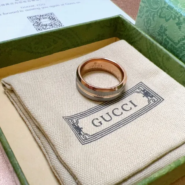 Gucci Two-Tone Polished Wide Band Ring 3