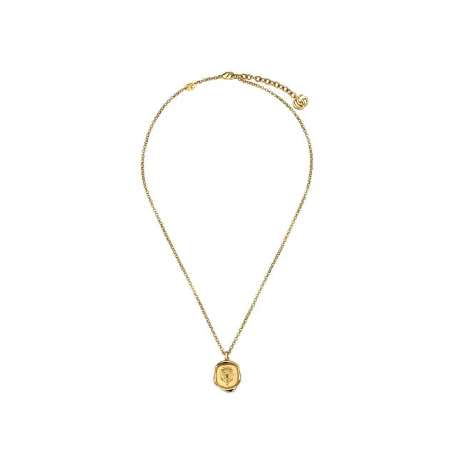 Gucci মোমের সিল পেন্ডেন্ট গোল্ড-টোন নেকলেস 8