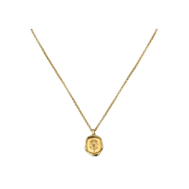 Gucci মোমের সিল পেন্ডেন্ট গোল্ড-টোন নেকলেস 9