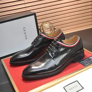 Gucci Web-Trimmed काला ऑक्सफोर्ड जूते