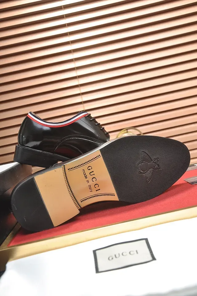 Gucci Web-Trimmed Black Oxford Shoes 4