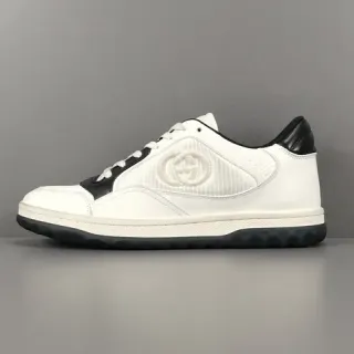 Gucci 白黑 低帮 皮革-网面 混合 生活方式 运动鞋