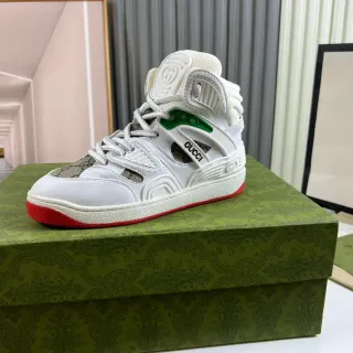 Gucci 白红高帮层叠合成覆盖生活风运动鞋