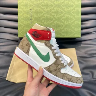 Gucci x Nike Air Jordan 1 Monogram Canvas Verde Rojo Blanco Zapatillas Lifestyle
