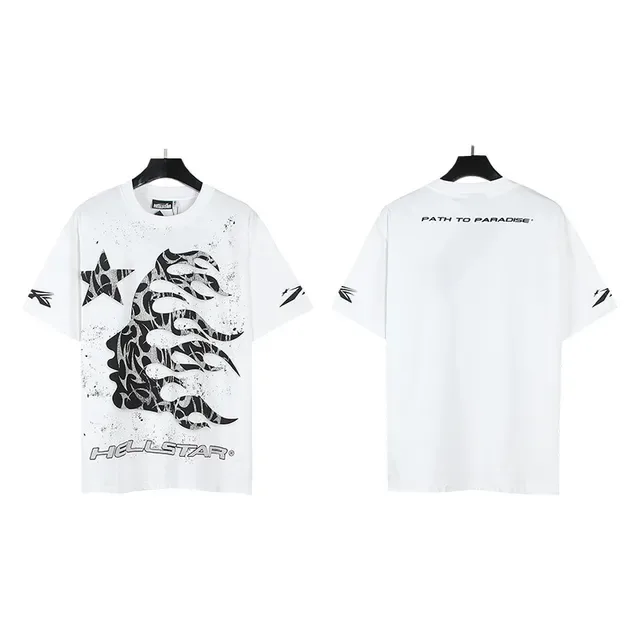 Hellstar Graphic Flame Print Off-White T-Shirt 3