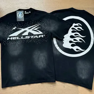 Hellstar Graphic Print Faded Black T-Shirt