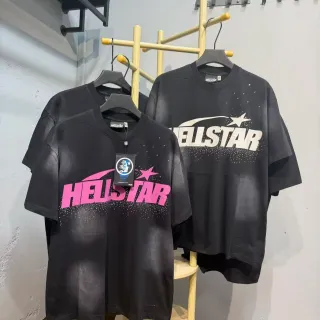 Hellstar Graphic Star Logo Black Gradient Fade Oversized T-Shirt