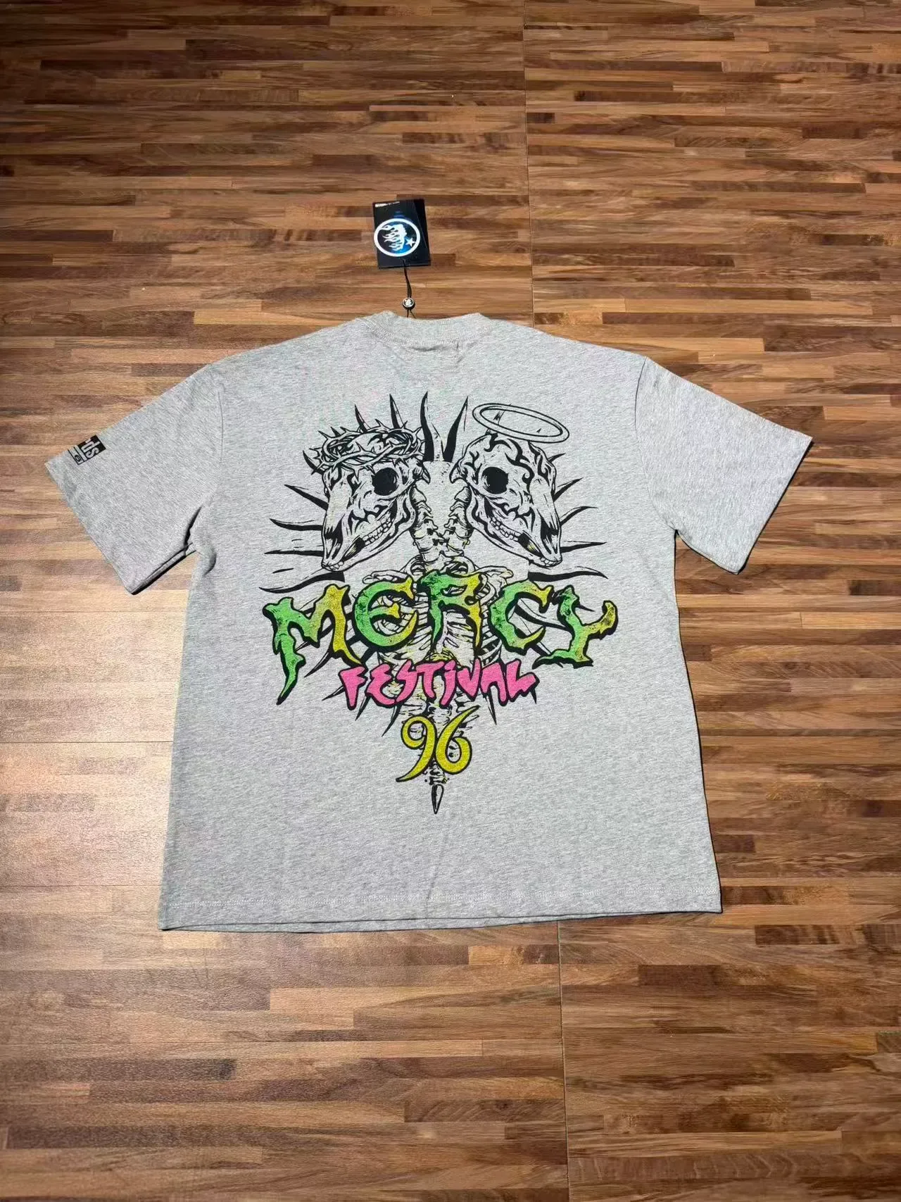 Hellstar Gray Multicolor Graphic Print Horror Punk T-Shirt 3