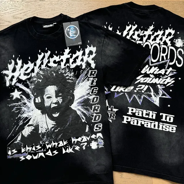 Hellstar Oversized Distressed Graphic Print Black T-Shirt 7