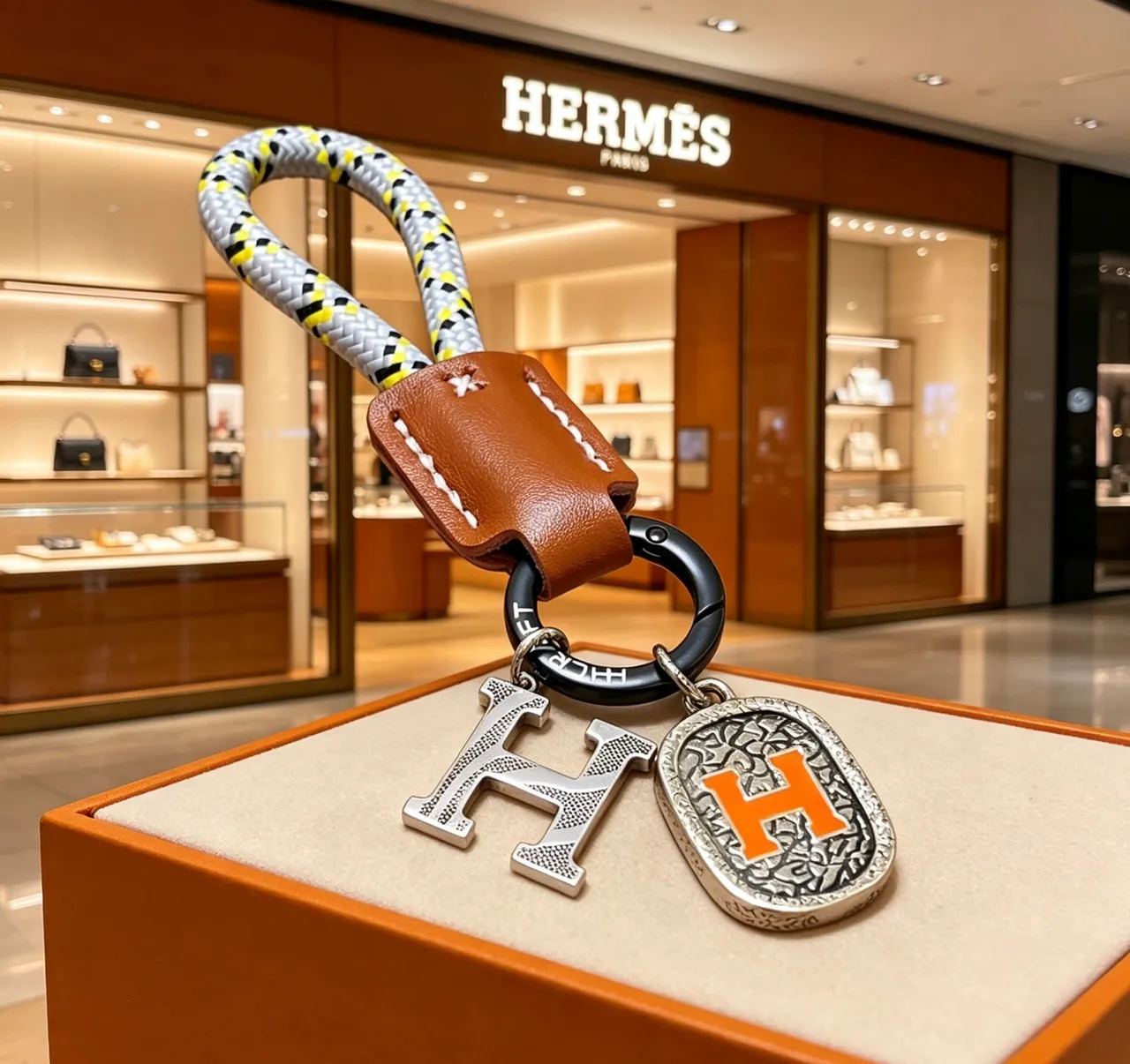 Hermès Brown Orange Structured Leather Satchel Top-Handle Handbag 4