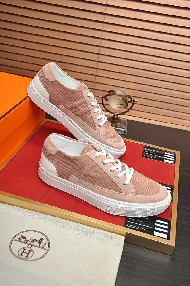 Hermès وردي غباري مخمل سكينرز لايف ستايل منخفض 5