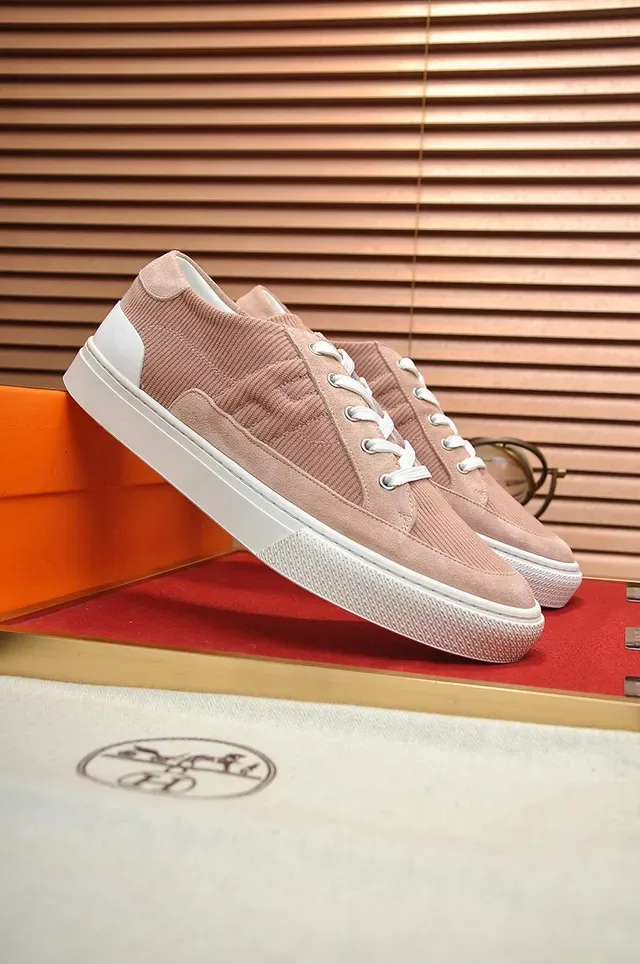 Hermès وردي غباري مخمل سكينرز لايف ستايل منخفض 8