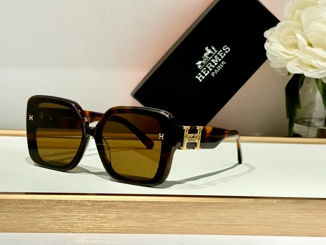 Hermès H de Hermès oversized কচ্ছপের খোলের মতো সানগ্লাস 4